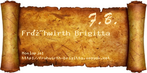 Frühwirth Brigitta névjegykártya